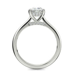 Load image into Gallery viewer, Aurora Cushion Cut Pave Hidden Halo 4 Prong Cathedral Engagement Ring Setting - Nivetta