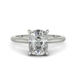 Load image into Gallery viewer, Aurora Cushion Cut Pave Hidden Halo 4 Prong Cathedral Engagement Ring Setting - Nivetta