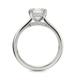 Load image into Gallery viewer, Aurora Emerald Cut Pave Hidden Halo 4 Prong-Cathedral Engagement Ring Setting - Nivetta