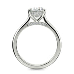 Load image into Gallery viewer, Aurora Oval Cut Pave Halo 4 Prong Cathedral Engagement Ring - Nivetta