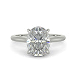 Load image into Gallery viewer, Aurora Oval Cut Pave Halo 4 Prong Cathedral Engagement Ring - Nivetta
