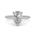 Load image into Gallery viewer, Aurora Pear Cut Pave Hidden Halo 4 Prong Cathedral Engagement Ring Setting - Nivetta