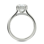 Load image into Gallery viewer, Aurora Round Cut Pave Hidden Halo 4 Prong Cathedral Engagement Ring Setting - Nivetta