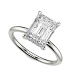 Load image into Gallery viewer, Ava Emerald Cut Pave Hidden Halo 4 Prong Engagement Ring Setting - Nivetta