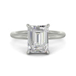 Load image into Gallery viewer, Ava Emerald Cut Pave Hidden Halo 4 Prong Engagement Ring Setting - Nivetta