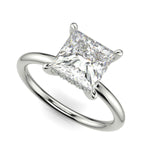Load image into Gallery viewer, Ava Princess Cut Pave Hidden Halo 4 Prong Engagement Ring Setting - Nivetta