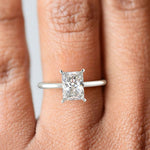 Load image into Gallery viewer, Ava Radiant Cut Pave Hidden Halo 4 Prong Engagement Ring Setting - Nivetta