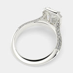 Load image into Gallery viewer, Beatrice Emerald Cut Halo Pave Knife Edge Milgrain Engagement Ring Setting - Nivetta