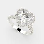 Load image into Gallery viewer, Beatrice Heart Cut Halo Pave Knife Edge Milgrain  Engagement Ring Setting - Nivetta