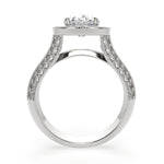 Load image into Gallery viewer, Beatrice Oval Cut Halo Pave Knife Edge Milgrain  Engagement Ring Setting - Nivetta