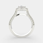 Load image into Gallery viewer, Beatrice Oval Cut Halo Pave Knife Edge Milgrain  Engagement Ring Setting - Nivetta