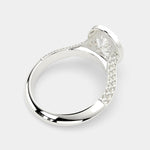 Load image into Gallery viewer, Beatrice Oval Cut Halo Pave Knife Edge Milgrain  Engagement Ring Setting - Nivetta
