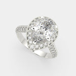 Load image into Gallery viewer, Beatrice Pear Cut Halo Pave Knife Edge Milgrain  Engagement Ring Setting - Nivetta