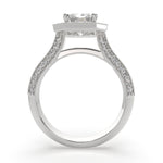 Load image into Gallery viewer, Beatrice Radiant Cut Halo Pave Knife Edge Milgrain  Engagement Ring Setting - Nivetta