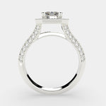 Load image into Gallery viewer, Beatrice Radiant Cut Halo Pave Knife Edge Milgrain  Engagement Ring Setting - Nivetta
