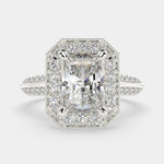Load image into Gallery viewer, Beatrice Radiant Cut Halo Pave Knife Edge Milgrain  Engagement Ring Setting - Nivetta