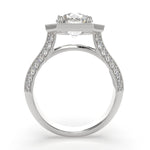 Load image into Gallery viewer, Beatrice Round Cut Halo Pave Knife Edge Milgrain Engagement Ring Setting - Nivetta