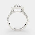 Load image into Gallery viewer, Beatrice Round Cut Halo Pave Knife Edge Milgrain Engagement Ring Setting - Nivetta