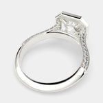 Load image into Gallery viewer, Beatrice Round Cut Halo Pave Knife Edge Milgrain Engagement Ring Setting - Nivetta