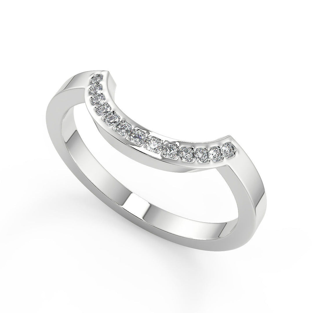 Bella Halo Baguette Accents Round Cut Diamond Engagement Ring - Nivetta