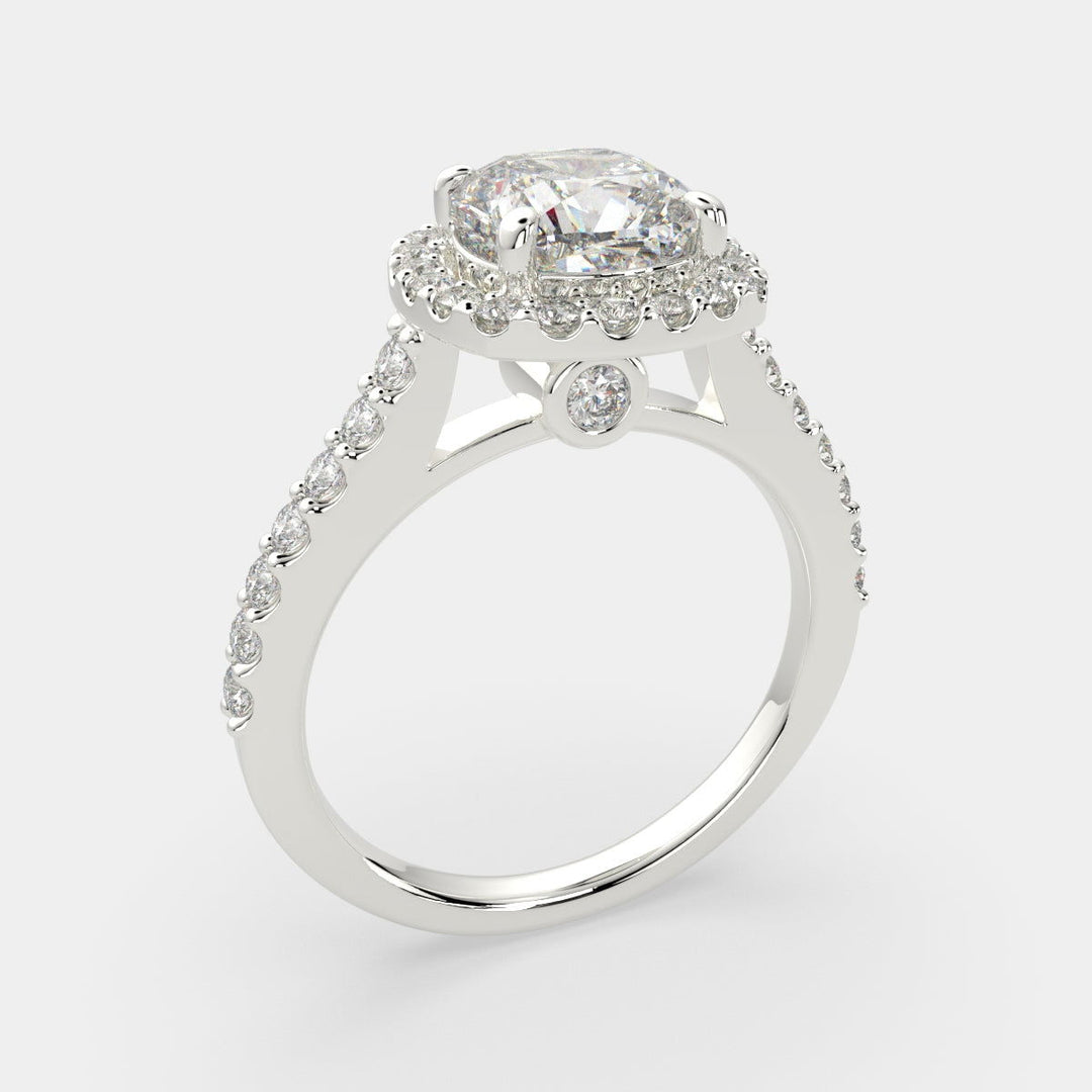 Bianca Cushion Cut Halo Pave Engagement Ring Setting - Nivetta