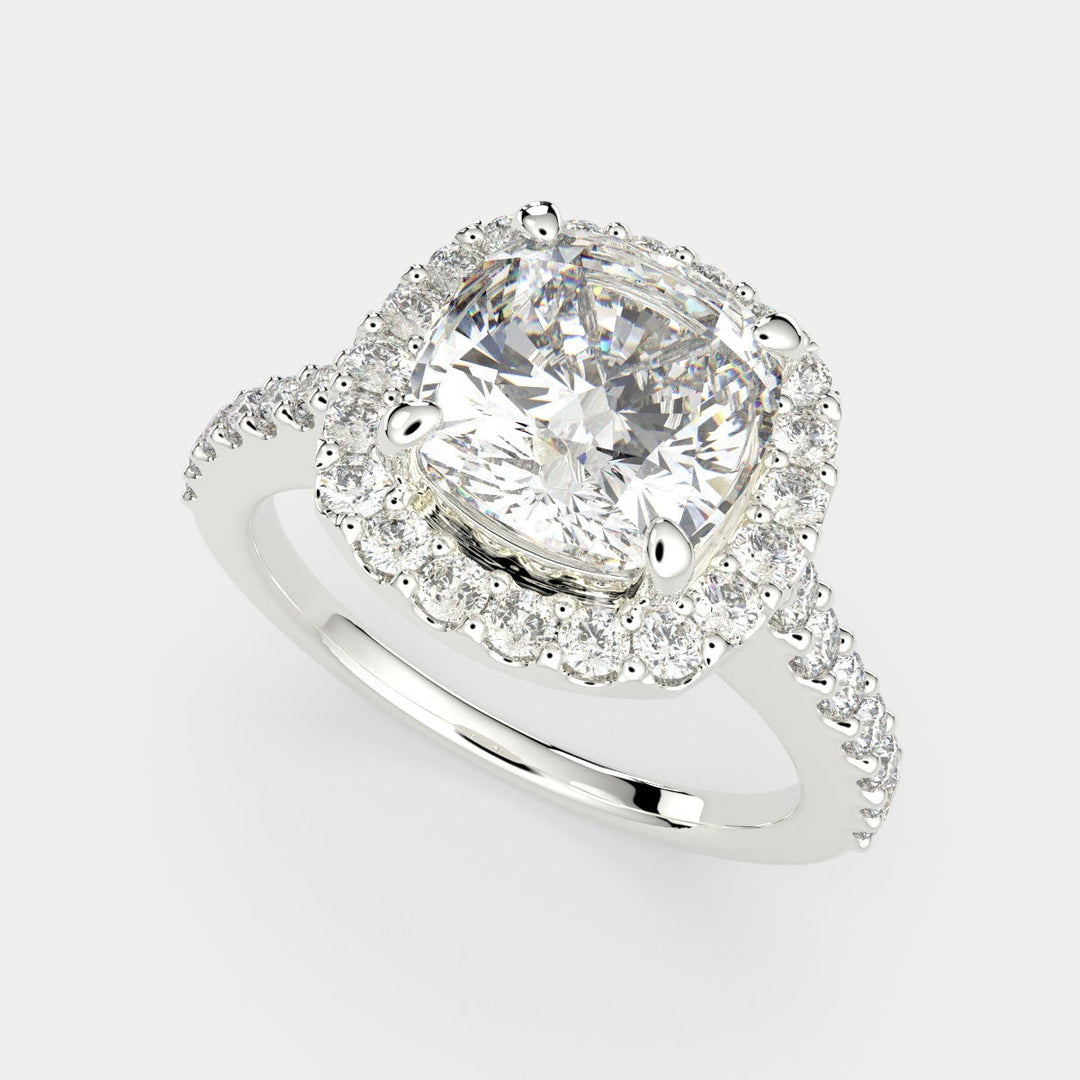Bianca Cushion Cut Halo Pave Engagement Ring Setting - Nivetta