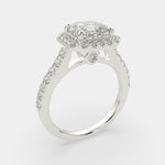 Load image into Gallery viewer, Bianca Emerald Cut Halo Pave Engagement Ring Setting - Nivetta