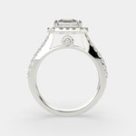 Load image into Gallery viewer, Bianca Emerald Cut Halo Pave Engagement Ring Setting - Nivetta