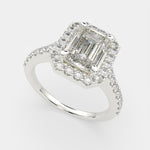 Load image into Gallery viewer, Bianca Emerald Cut Halo Pave Engagement Ring Setting - Nivetta
