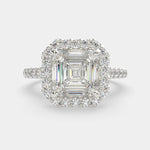 Load image into Gallery viewer, Bianca Emerald Cut Halo Pave Engagement Ring Setting - Nivetta