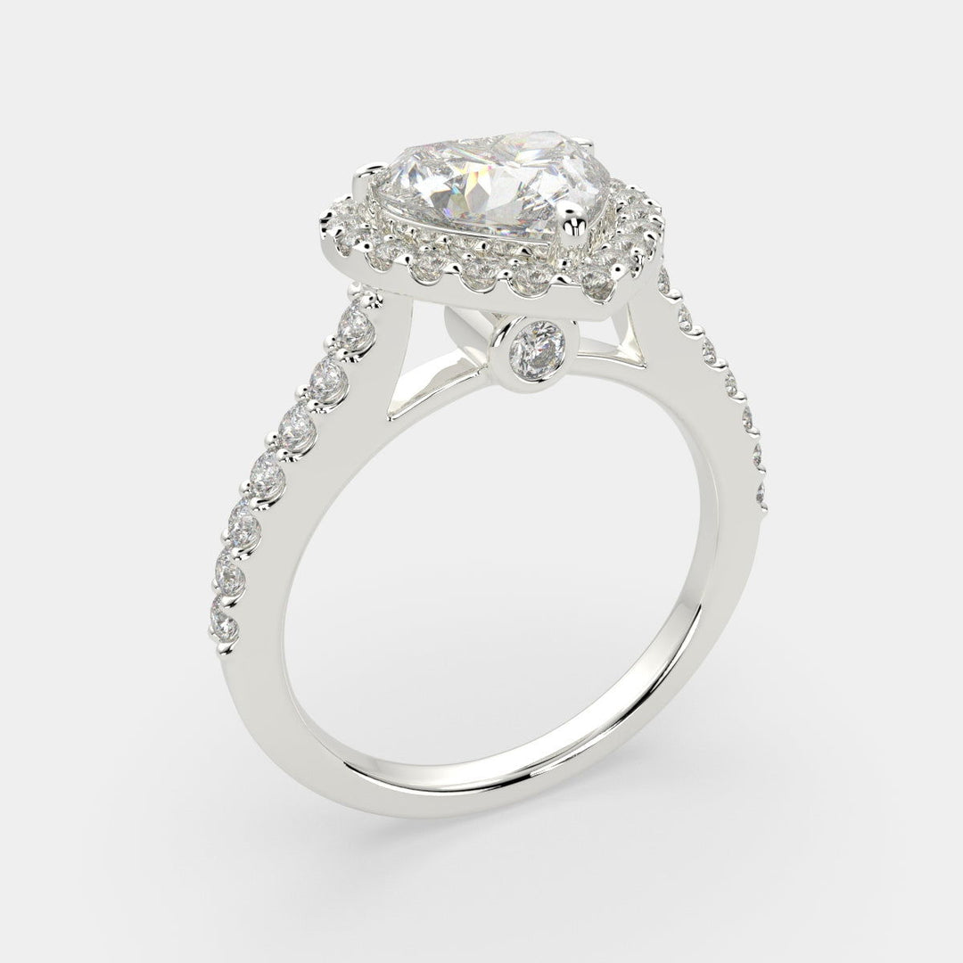 Bianca Heart Cut Halo Pave Engagement Ring Setting - Nivetta