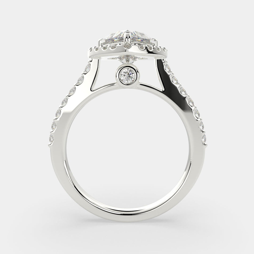 Bianca Heart Cut Halo Pave Engagement Ring Setting - Nivetta