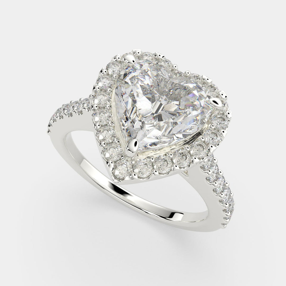 Bianca Heart Cut Halo Pave Engagement Ring Setting - Nivetta