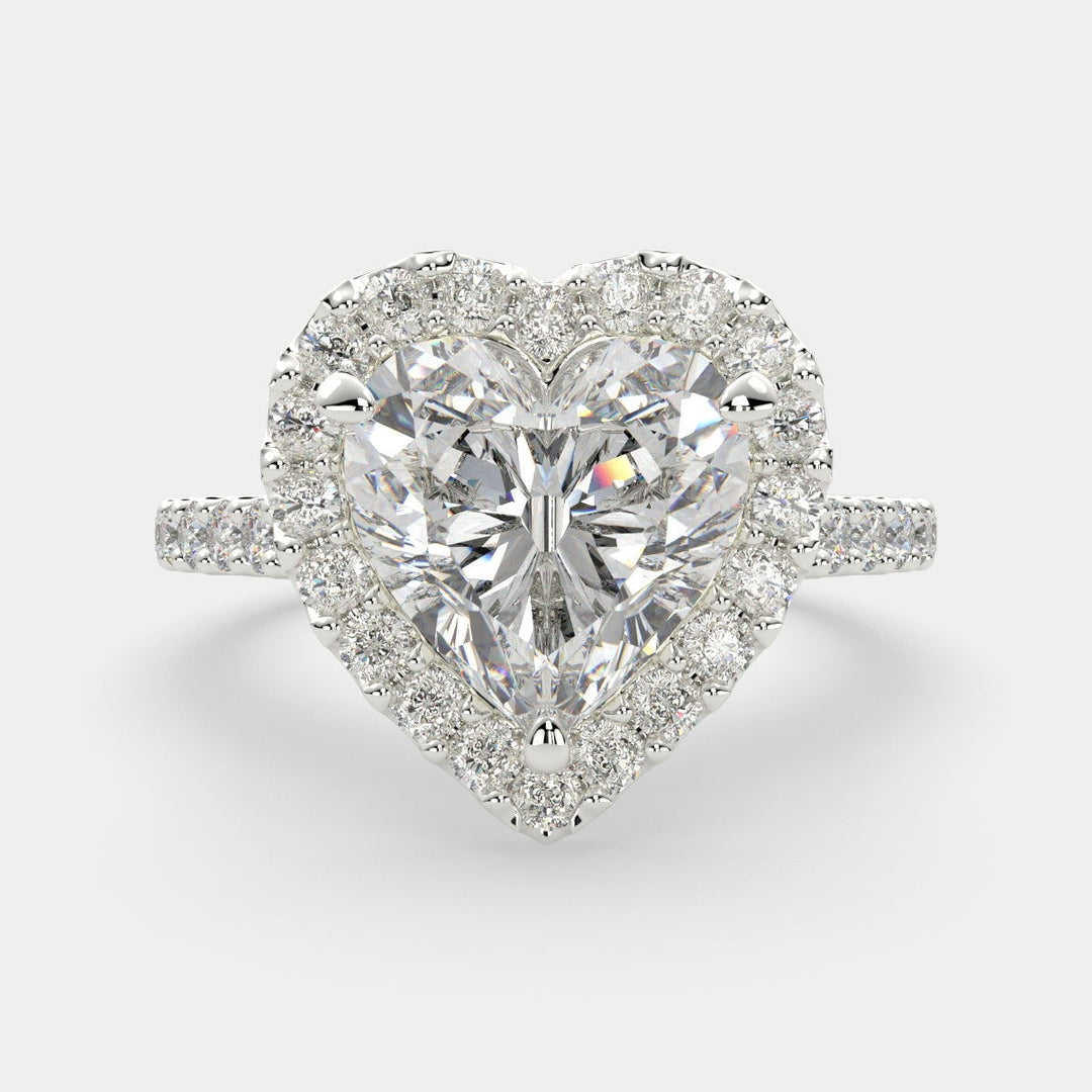 Bianca Heart Cut Halo Pave Engagement Ring Setting - Nivetta
