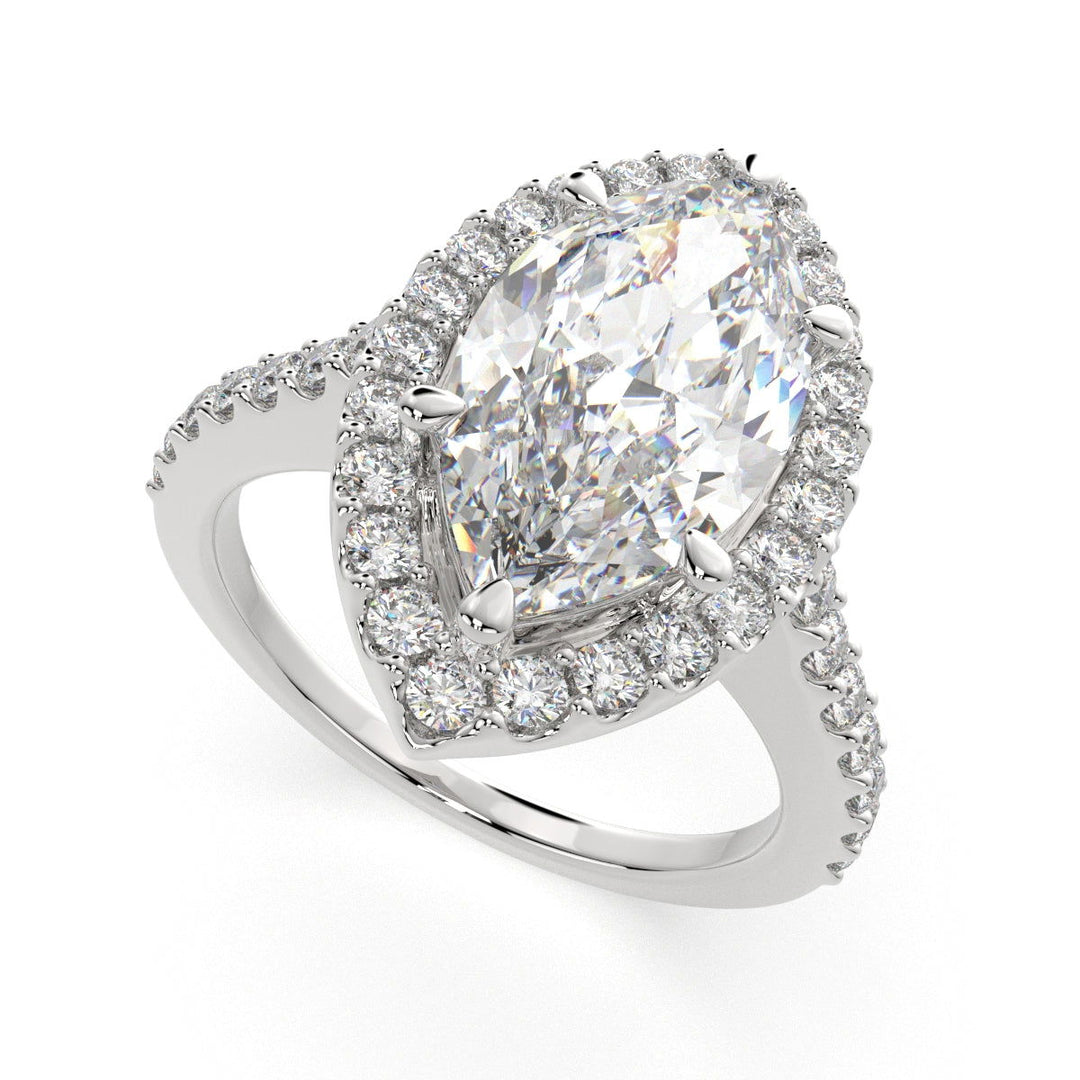 Bianca Marquise Cut Halo Pave Engagement Ring Setting - Nivetta
