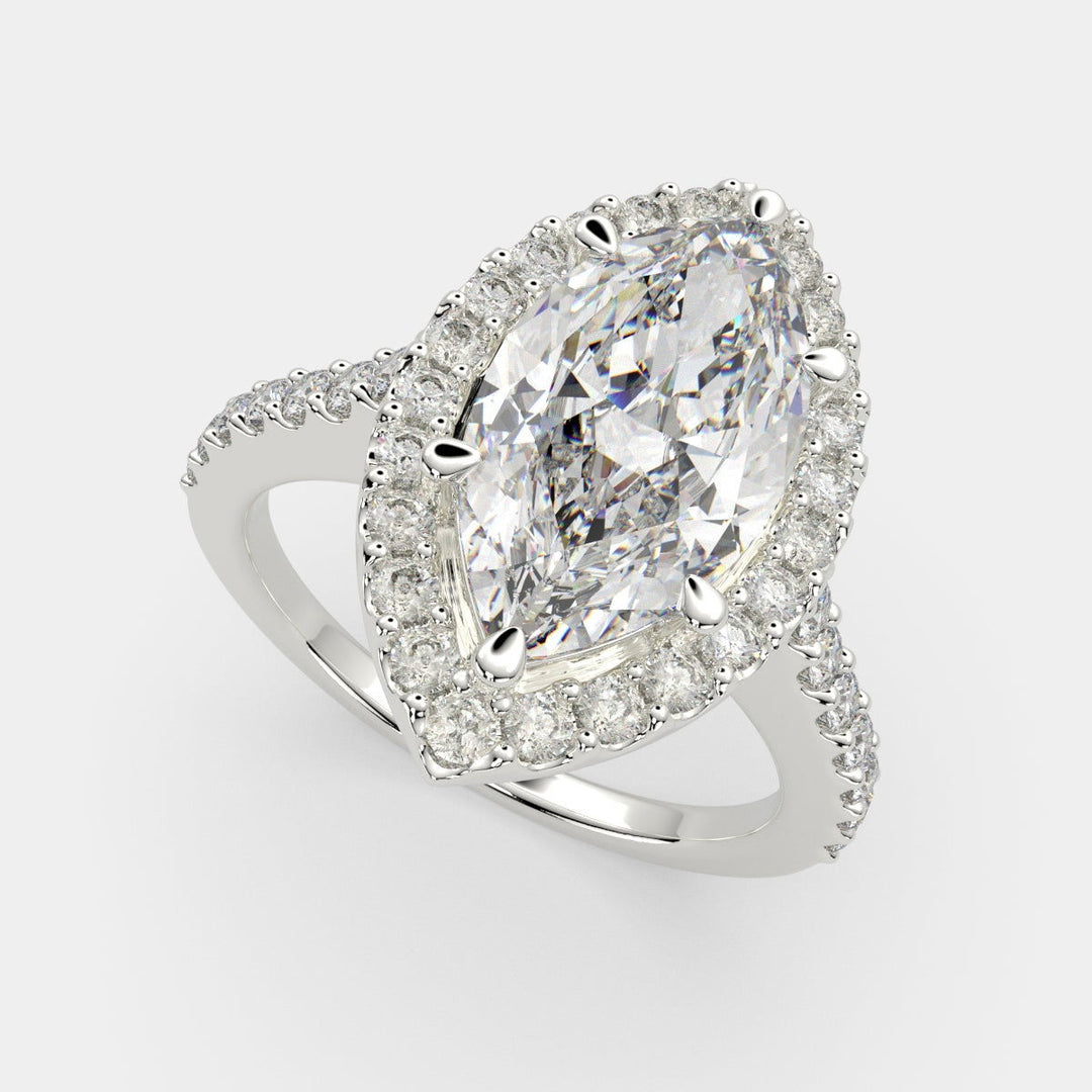 Bianca Marquise Cut Halo Pave Engagement Ring Setting - Nivetta