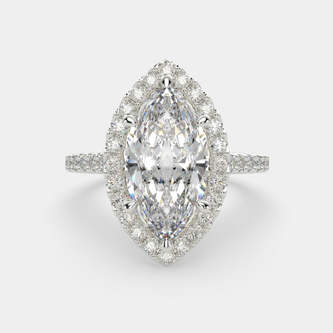 Bianca Marquise Cut Halo Pave Engagement Ring Setting - Nivetta