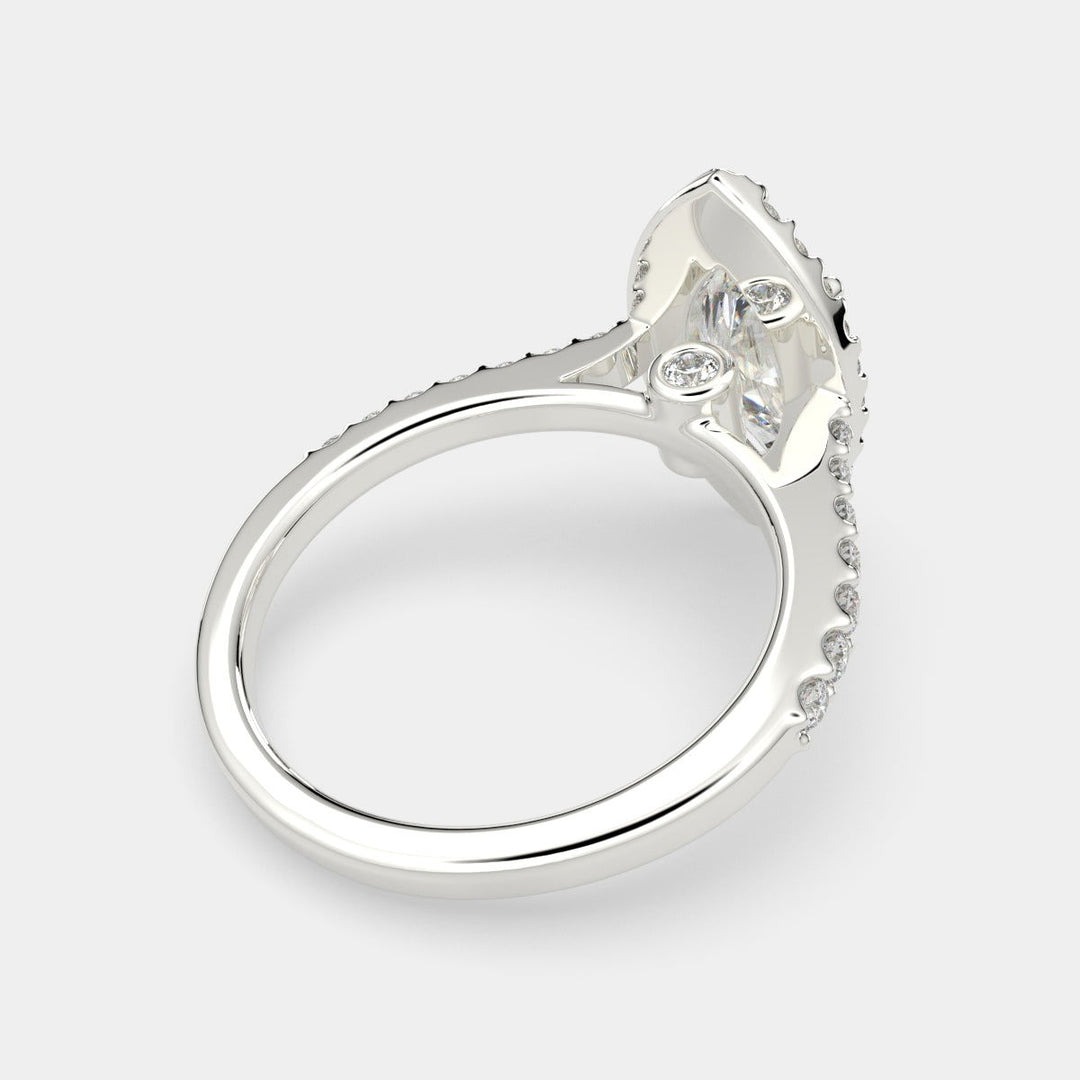 Bianca Marquise Cut Halo Pave Engagement Ring Setting - Nivetta