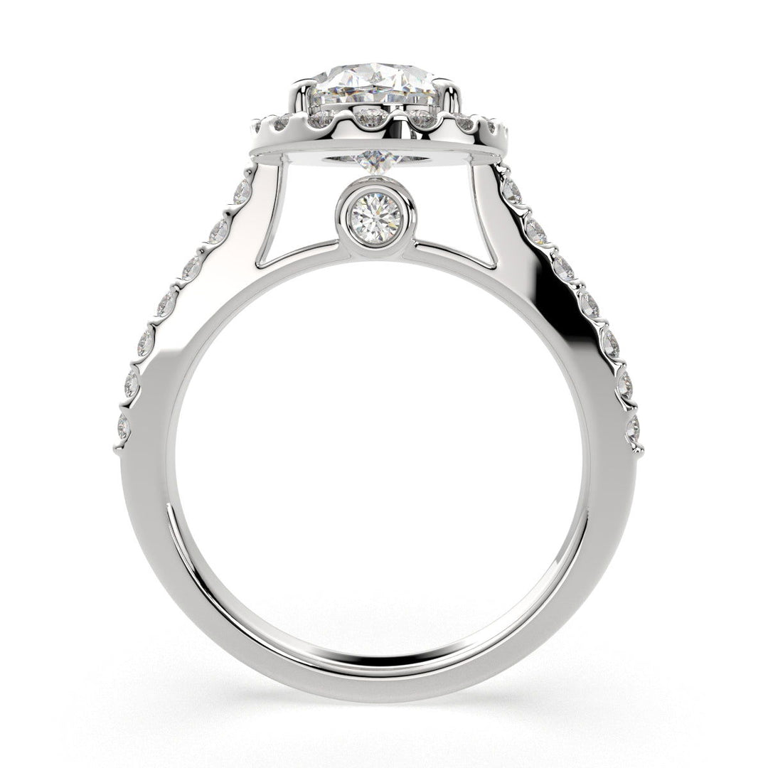 Bianca Oval Cut Halo Pave Engagement Ring Setting - Nivetta