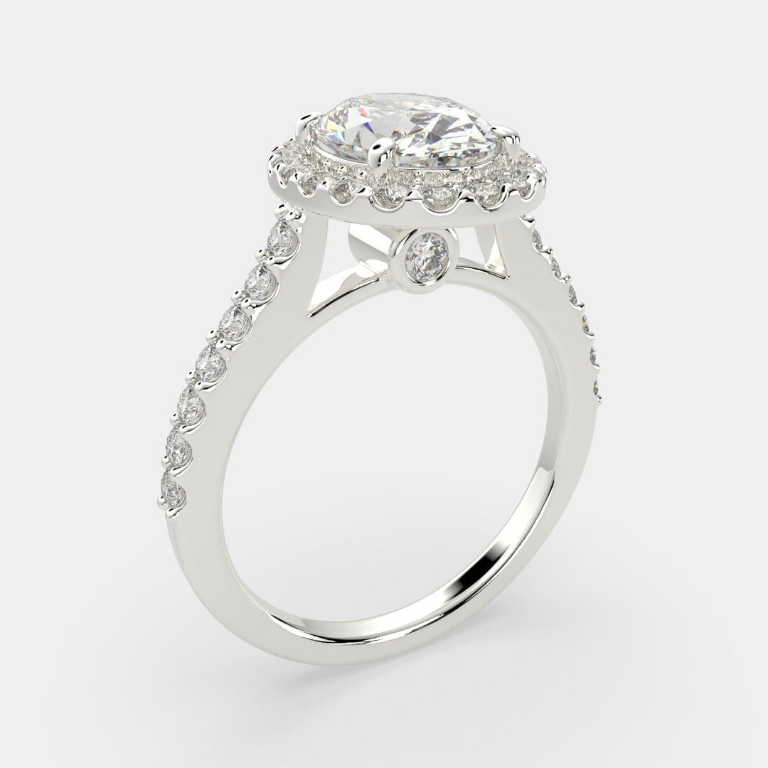 Bianca Oval Cut Halo Pave Engagement Ring Setting - Nivetta