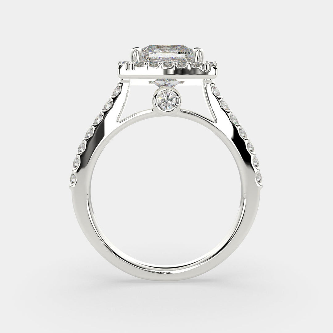 Bianca Princess Cut Halo Pave Engagement Ring Setting - Nivetta