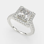 Load image into Gallery viewer, Bianca Princess Cut Halo Pave Engagement Ring Setting - Nivetta