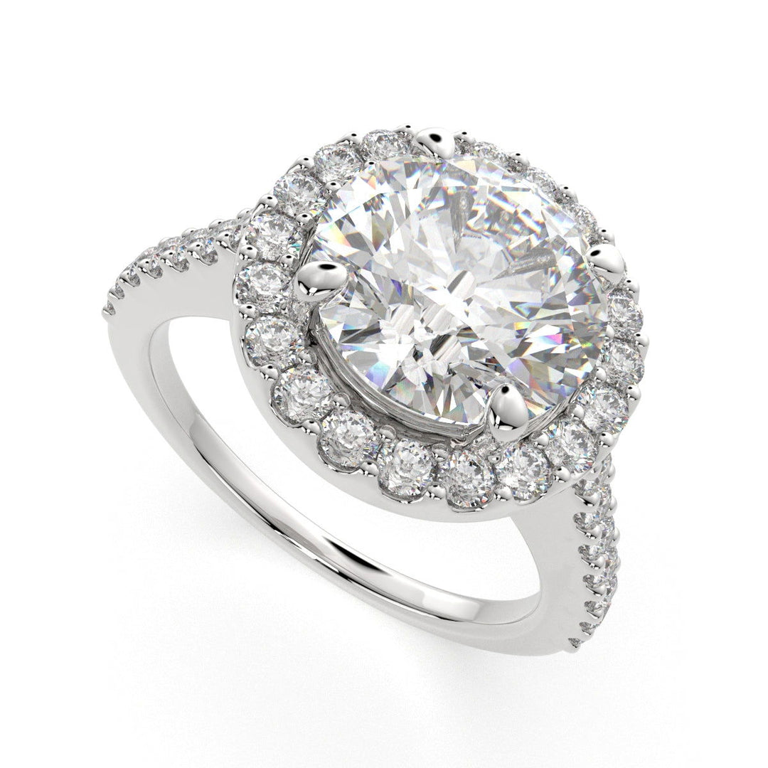 Bianca Round Cut Halo Pave Engagement Ring Setting - Nivetta