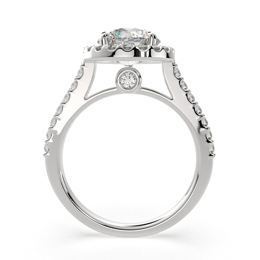 Bianca Round Cut Halo Pave Engagement Ring Setting - Nivetta