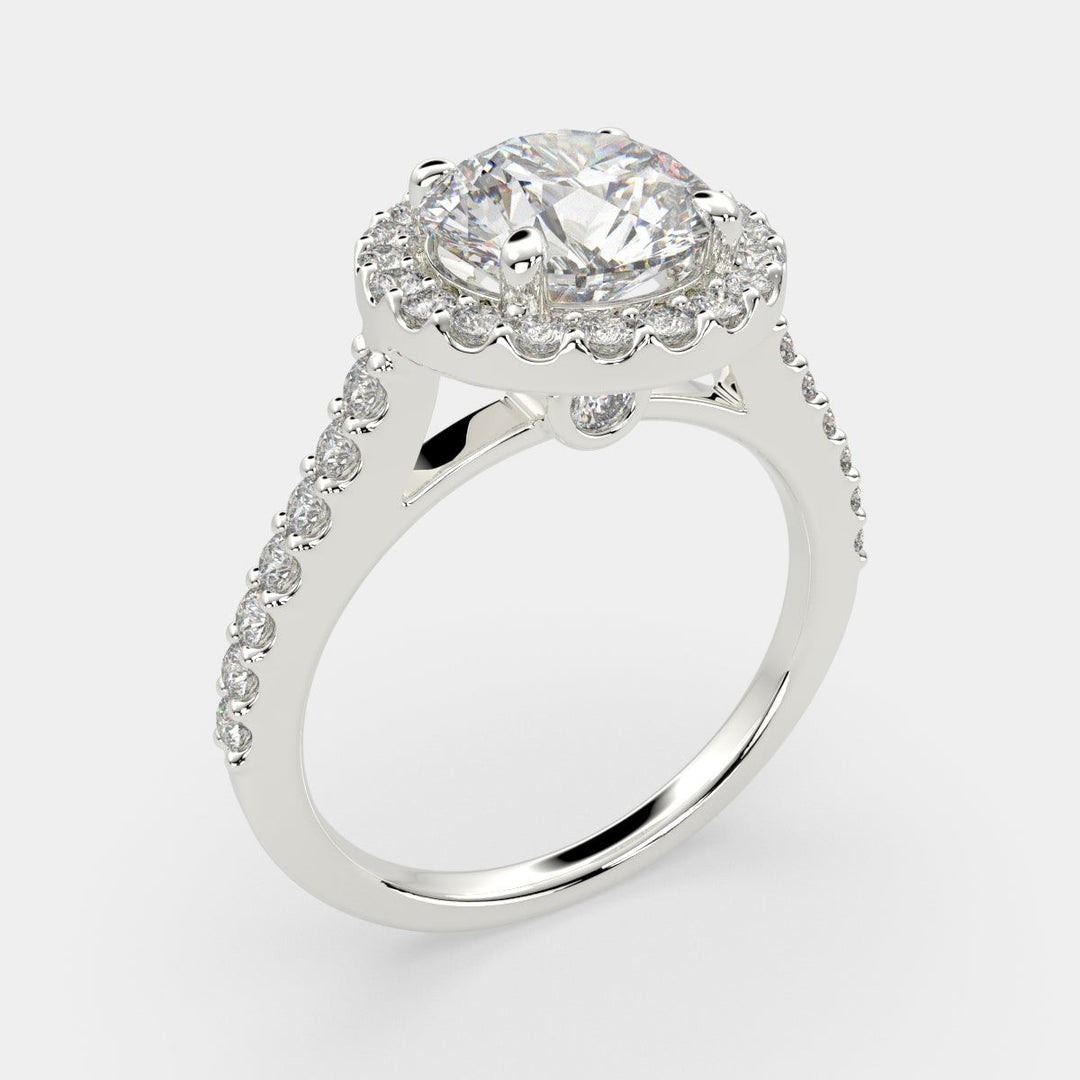 Bianca Round Cut Halo Pave Engagement Ring Setting - Nivetta