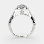 Load image into Gallery viewer, Bianca Round Cut Halo Pave Engagement Ring Setting - Nivetta