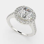 Load image into Gallery viewer, Bianca Round Cut Halo Pave Engagement Ring Setting - Nivetta