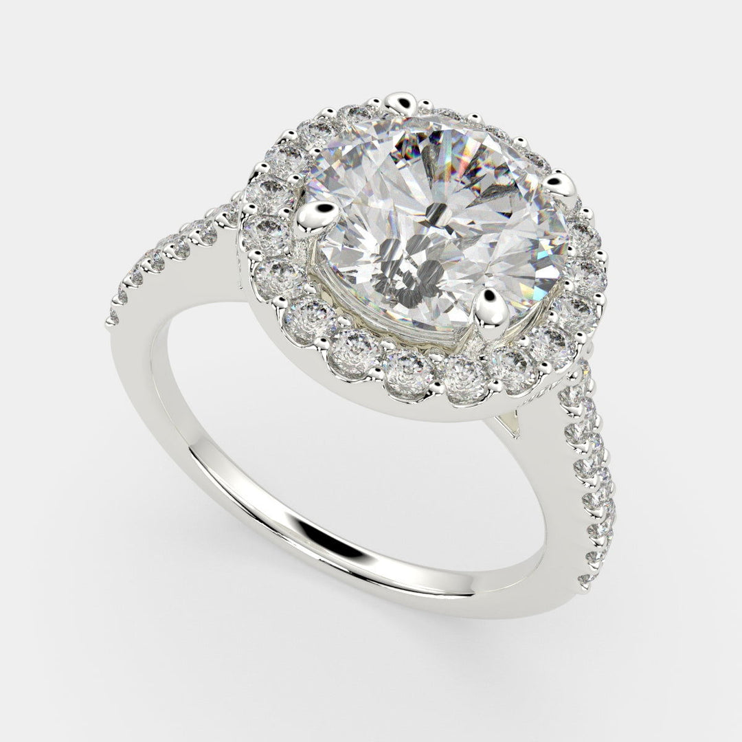 Bianca Round Cut Halo Pave Engagement Ring Setting - Nivetta