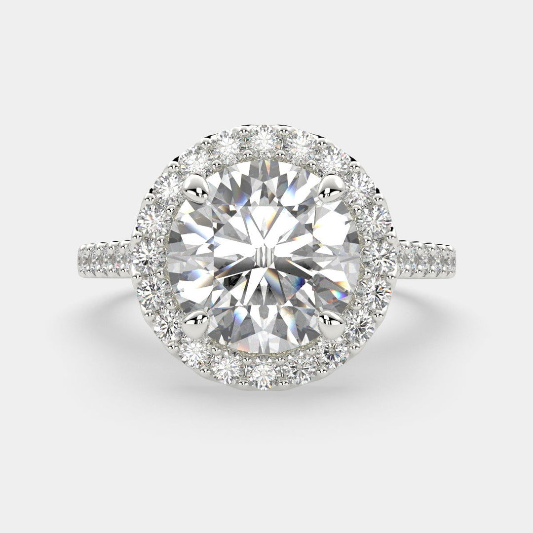 Bianca Round Cut Halo Pave Engagement Ring Setting - Nivetta