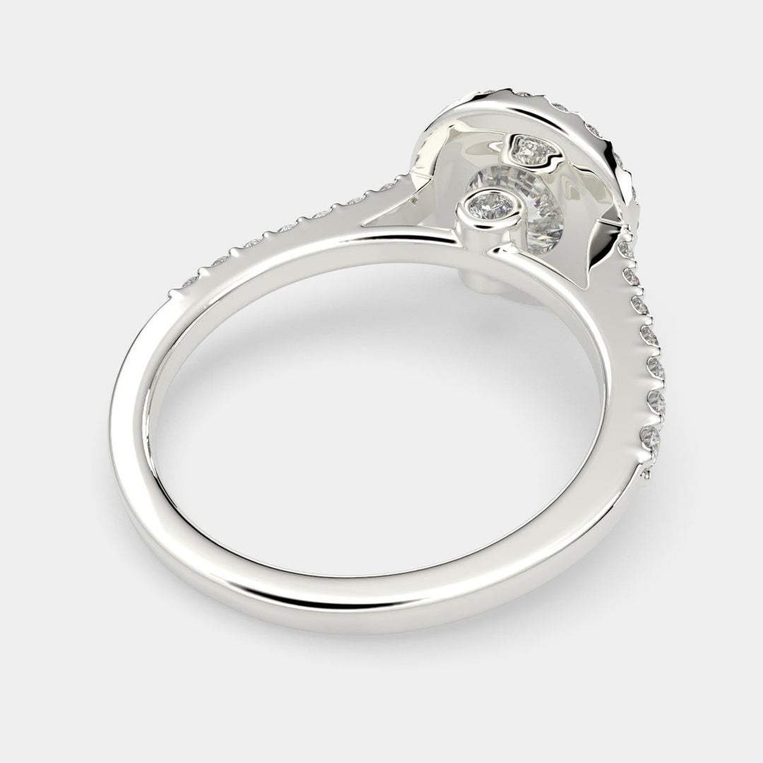 Bianca Round Cut Halo Pave Engagement Ring Setting - Nivetta